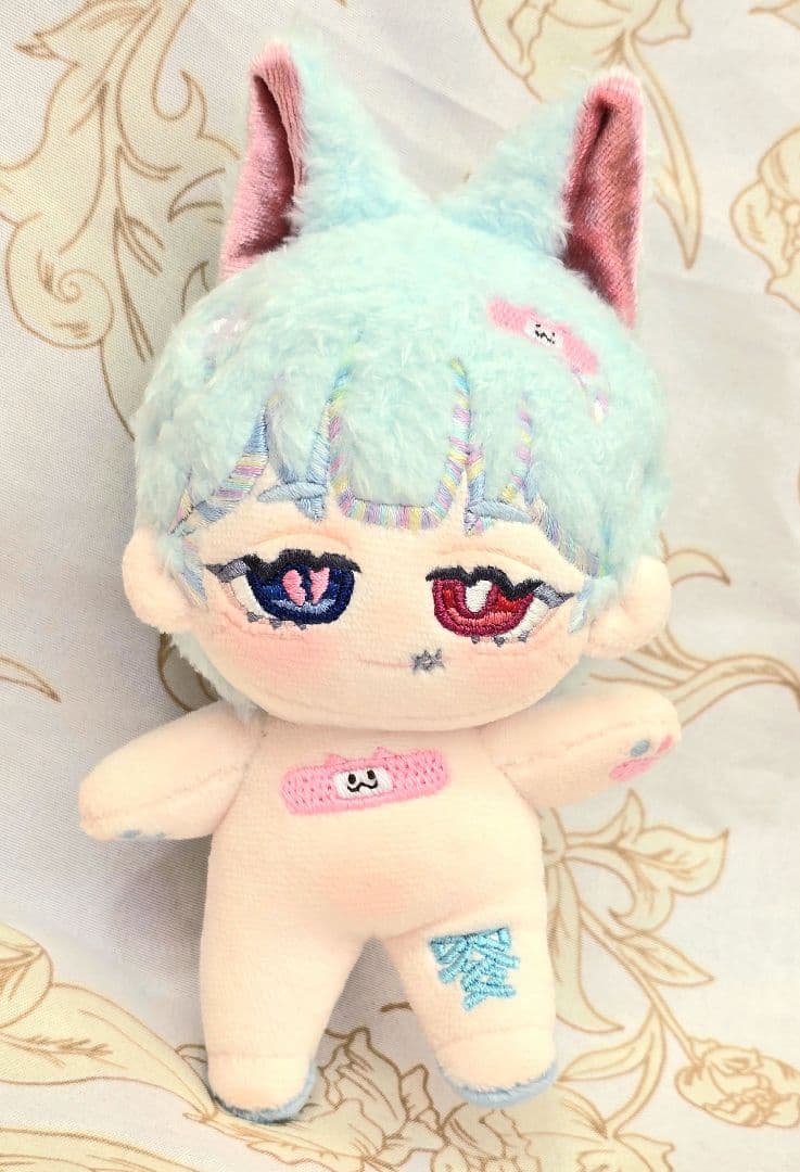 自作 無属性 ぬいぐるみ ぺたぺた絆創膏ネコ 15cm