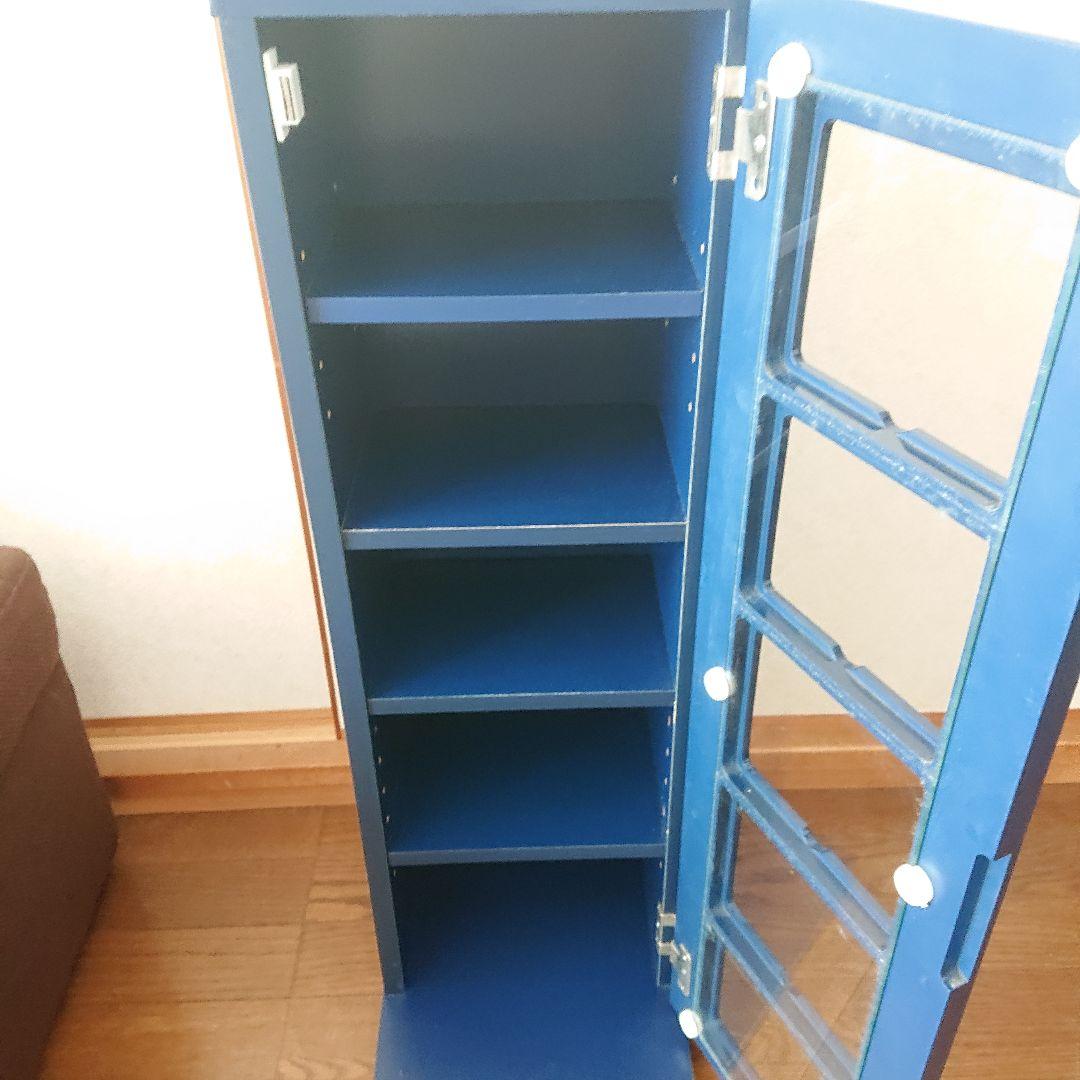 希少青色廃盤商品　木製山善CDタワー　FCDT-2680 DSG 濃いブルー