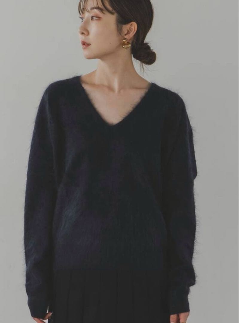 新品 ELENI/エルニ ファーカシミヤVネックニット noble
