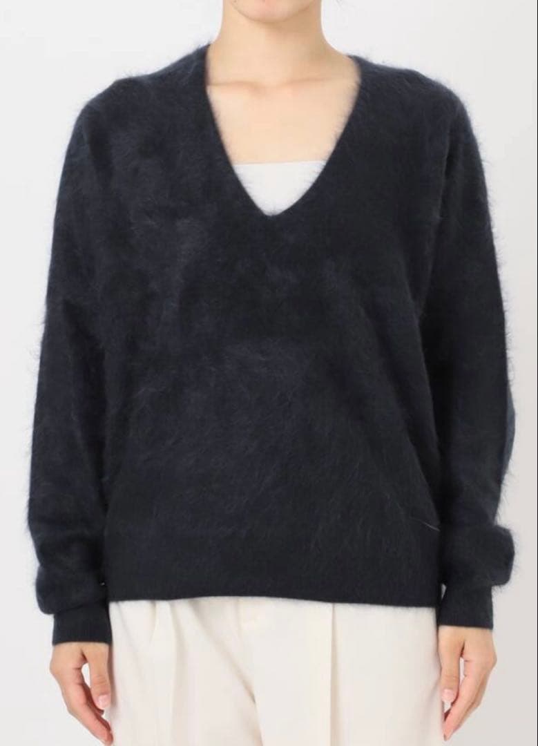 新品 ELENI/エルニ ファーカシミヤVネックニット noble