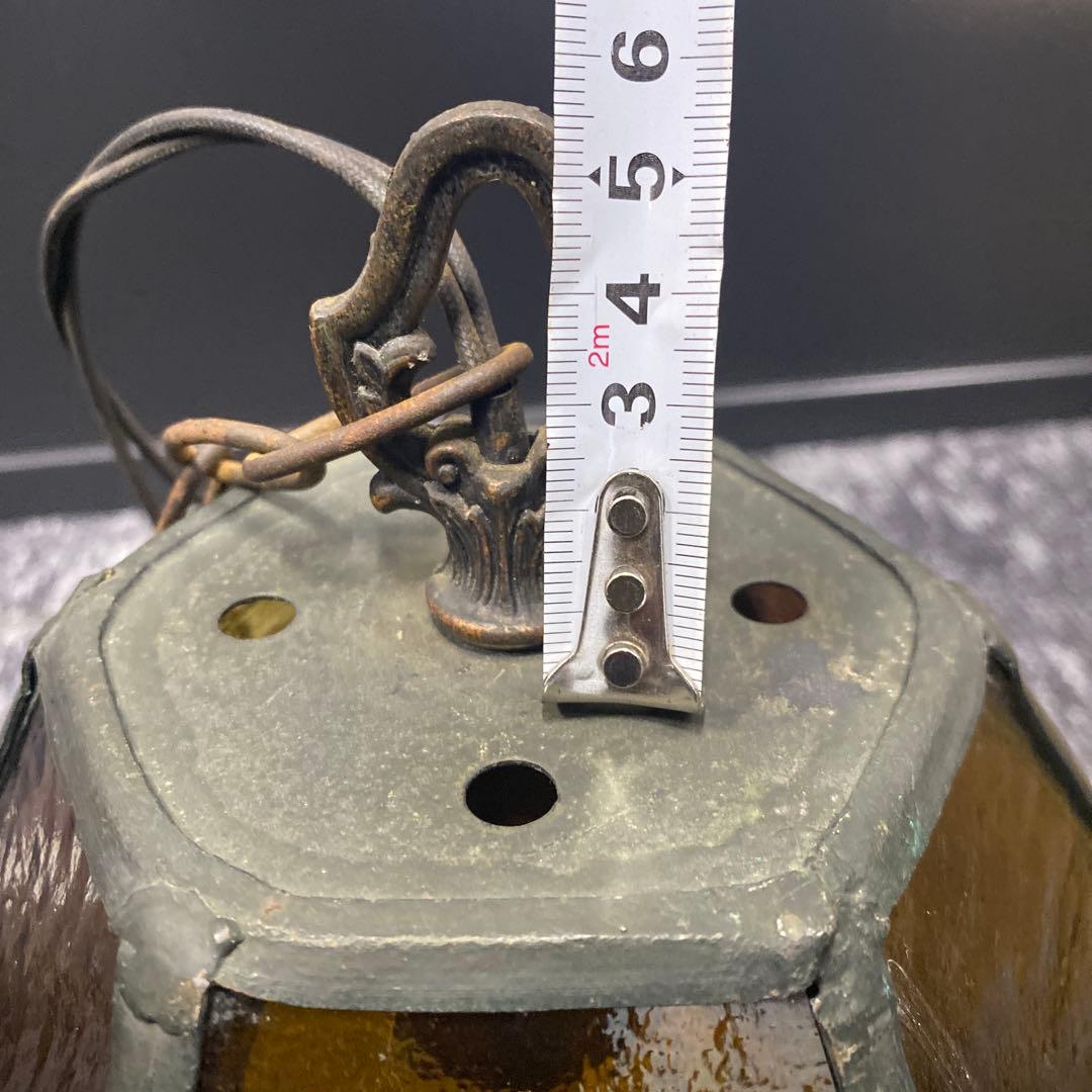 昭和レトロ　ステンドグラス　ペンダントライト　色ガラス　レトロ　ヴィンテージ