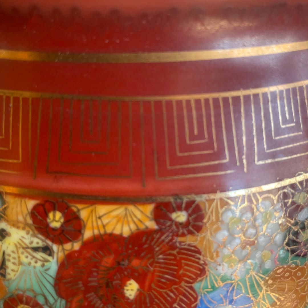 九谷焼　金彩　色絵　大きな壺　花器