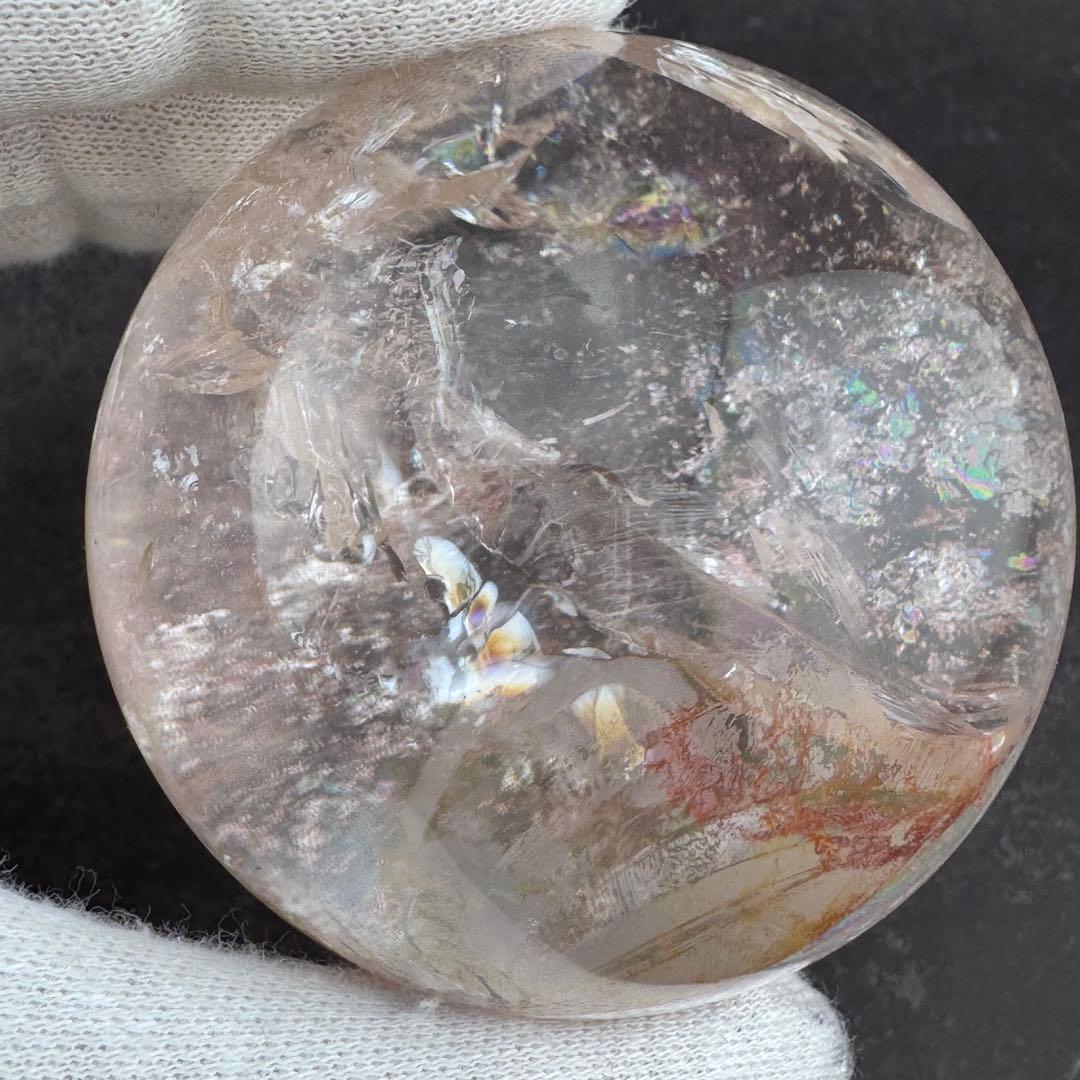 M-44ピンクアゼツライト丸玉　ピンク層状スフィア　ピンククォーツ57.4mm