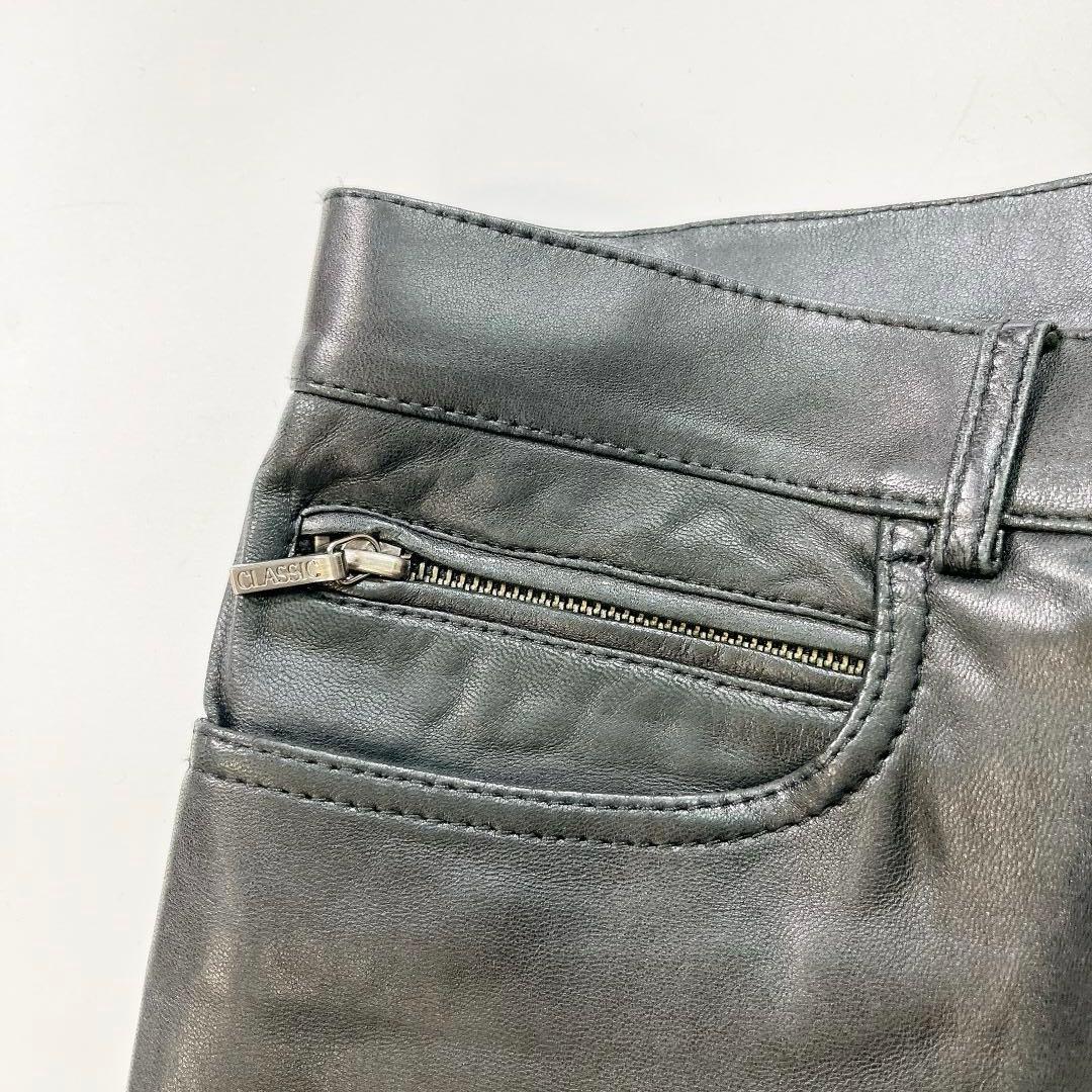 VERSACE CLASSIC ラム レザーパンツ ブラック 52 L 本革