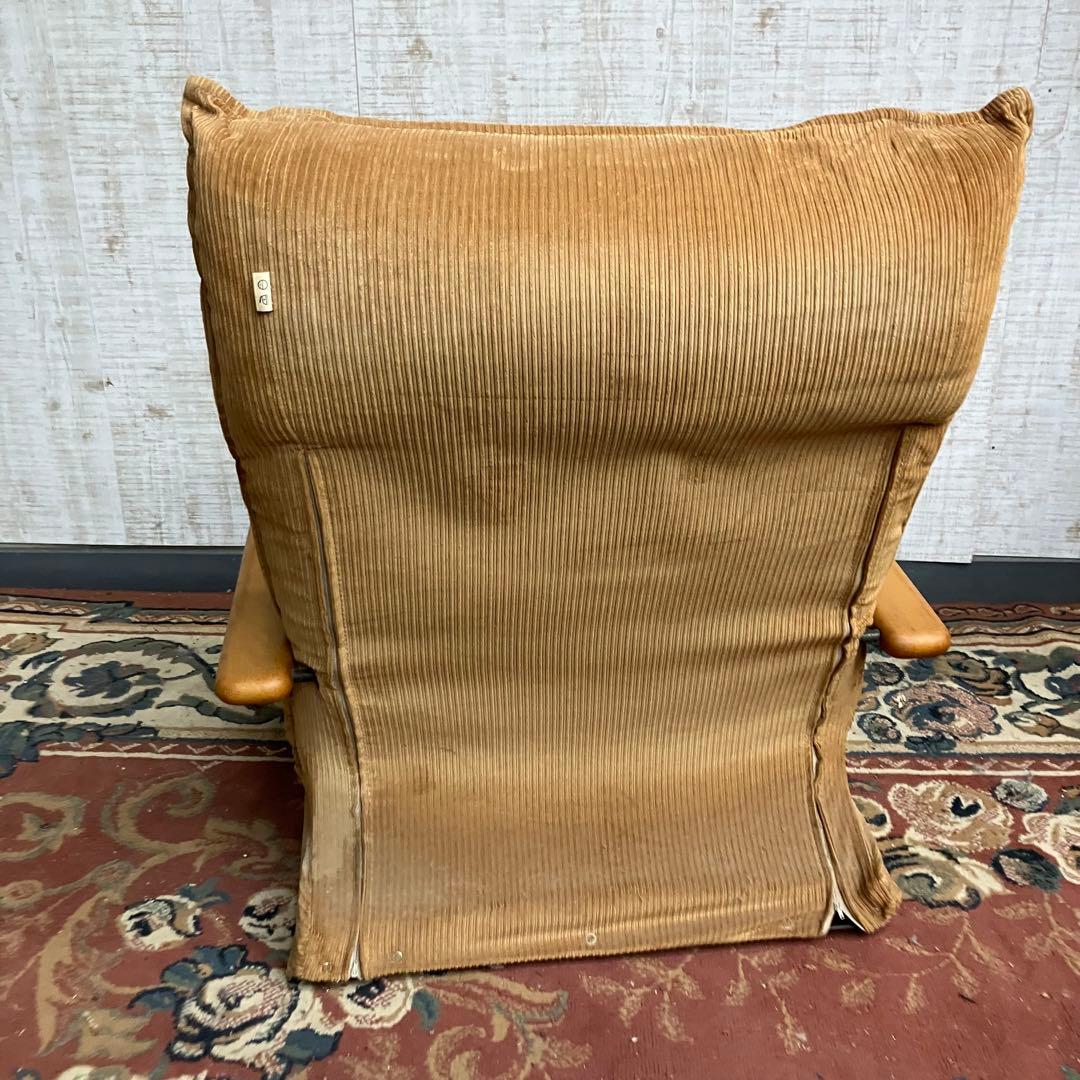 ②国産ビンテージ 昭和レトロ OSLO オスロ コーデュロイリクライニングチェア