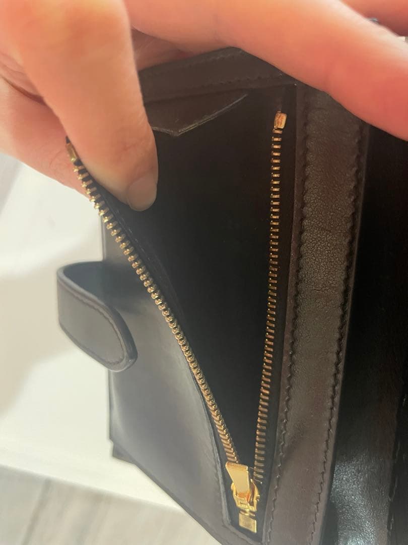 CELINE 二つ折り財布　スモールストラップウォレット　ブラック　黒