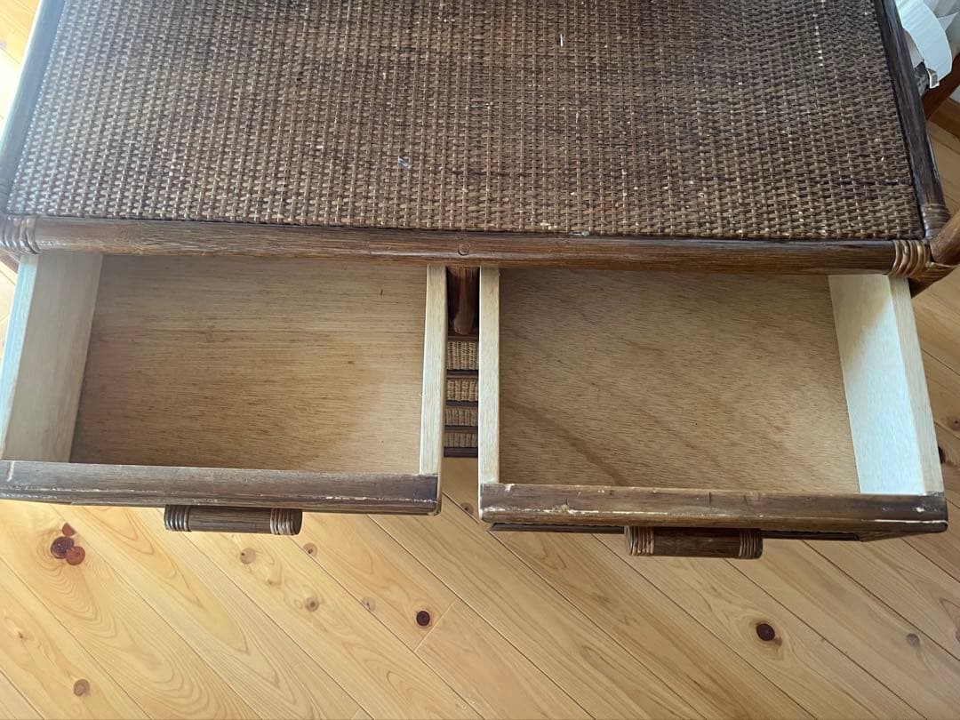 ラタンチェストアンティーク レトロ 昭和レトロ 収納 引き出し 箪笥