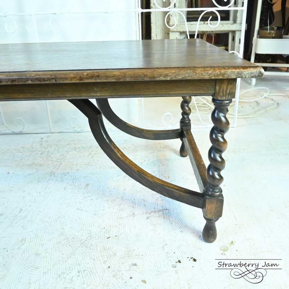 L3705-258 英国アンティーク オーク ローテーブル センターテーブル