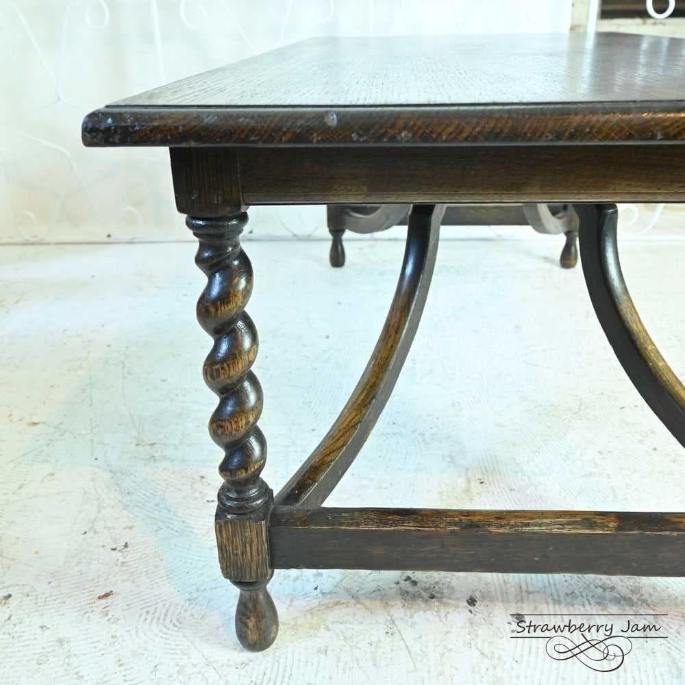 L3705-258 英国アンティーク オーク ローテーブル センターテーブル