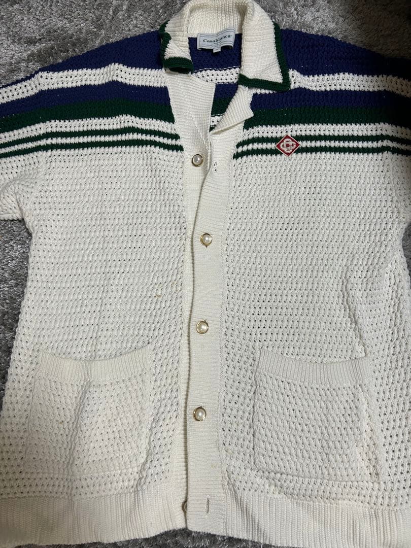 Casablanca ストライプメッシュカーディガン M