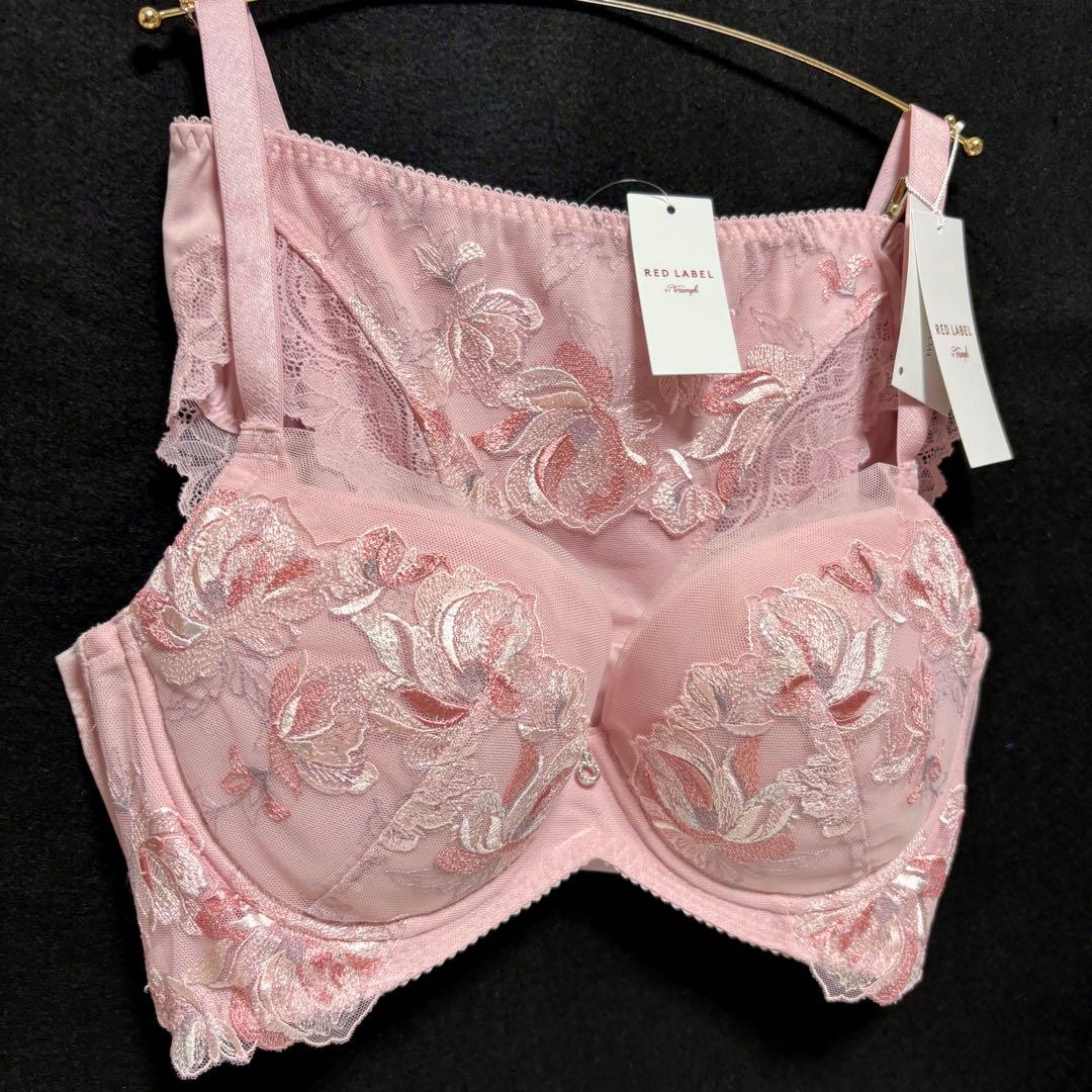 D80L トリンプ プレミアム 寄せアゲハ 花と油絵 ブラ＆ショーツ M019