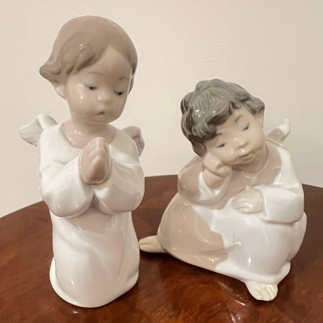 美品！！メルカリ最安値！リヤドロの磁器人形「可愛いお祈り」と「夢見る天使」