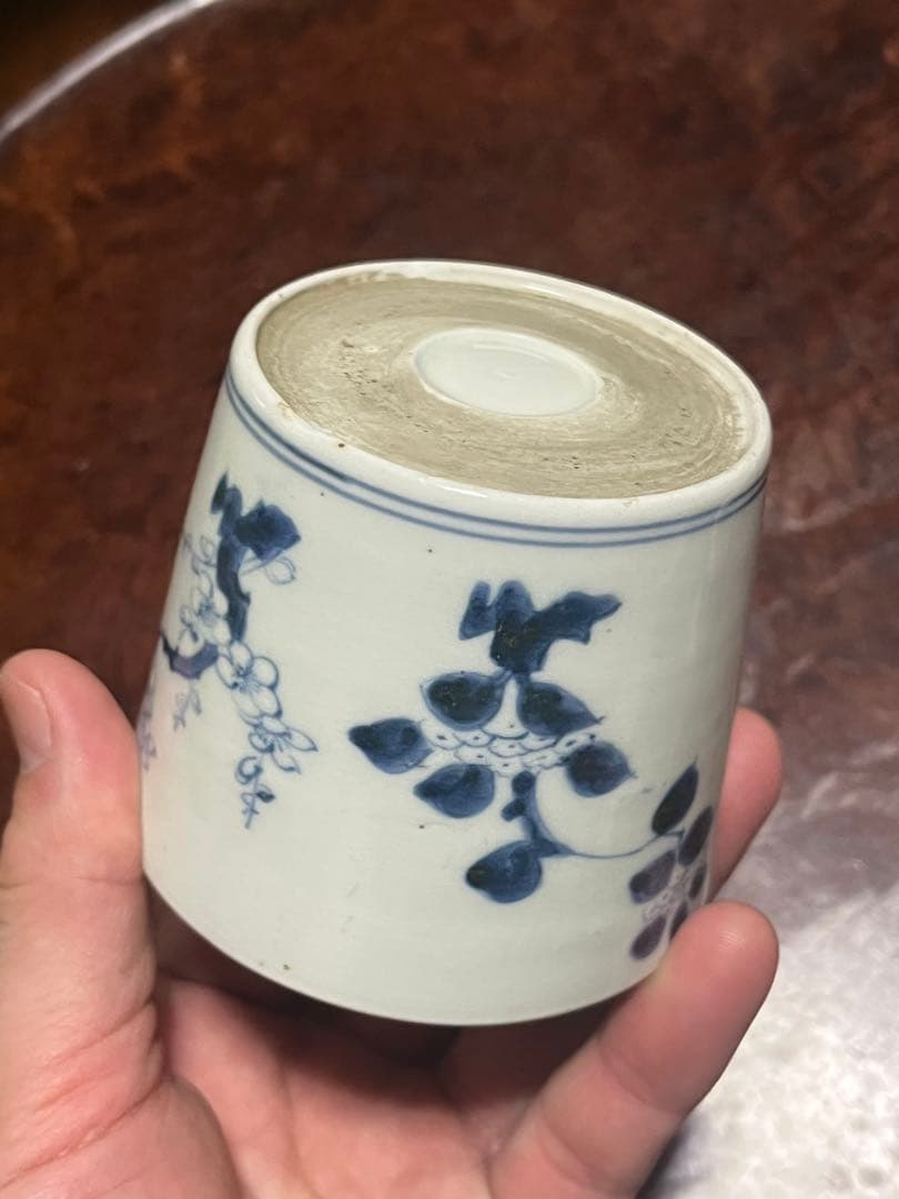 古伊万里　蕎麦猪口　あじさい　鶯　ウグイス　梅　雲雀　紫陽花　民芸　民藝