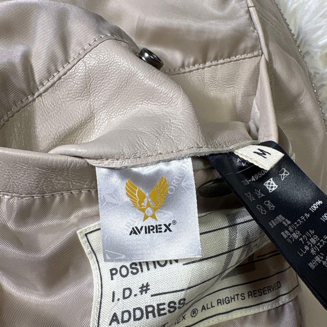 未使用級✨AVIREX アヴィレックス　フードシグネチャー　レザージャケット