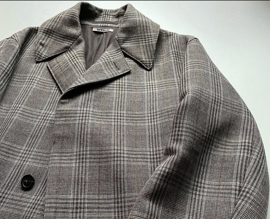 17AW AURALEE ダブルフェイスチェックコート　美品　4