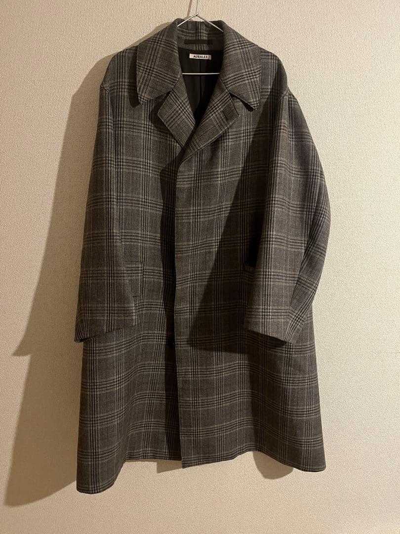 17AW AURALEE ダブルフェイスチェックコート　美品　4