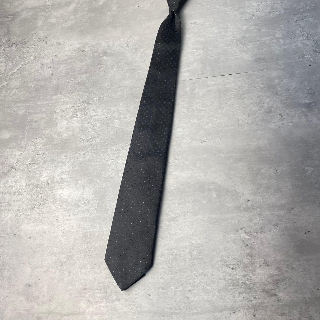 極美品 LOUIS VUITTON モノグラム 24K ピンドット ネクタイ 黒