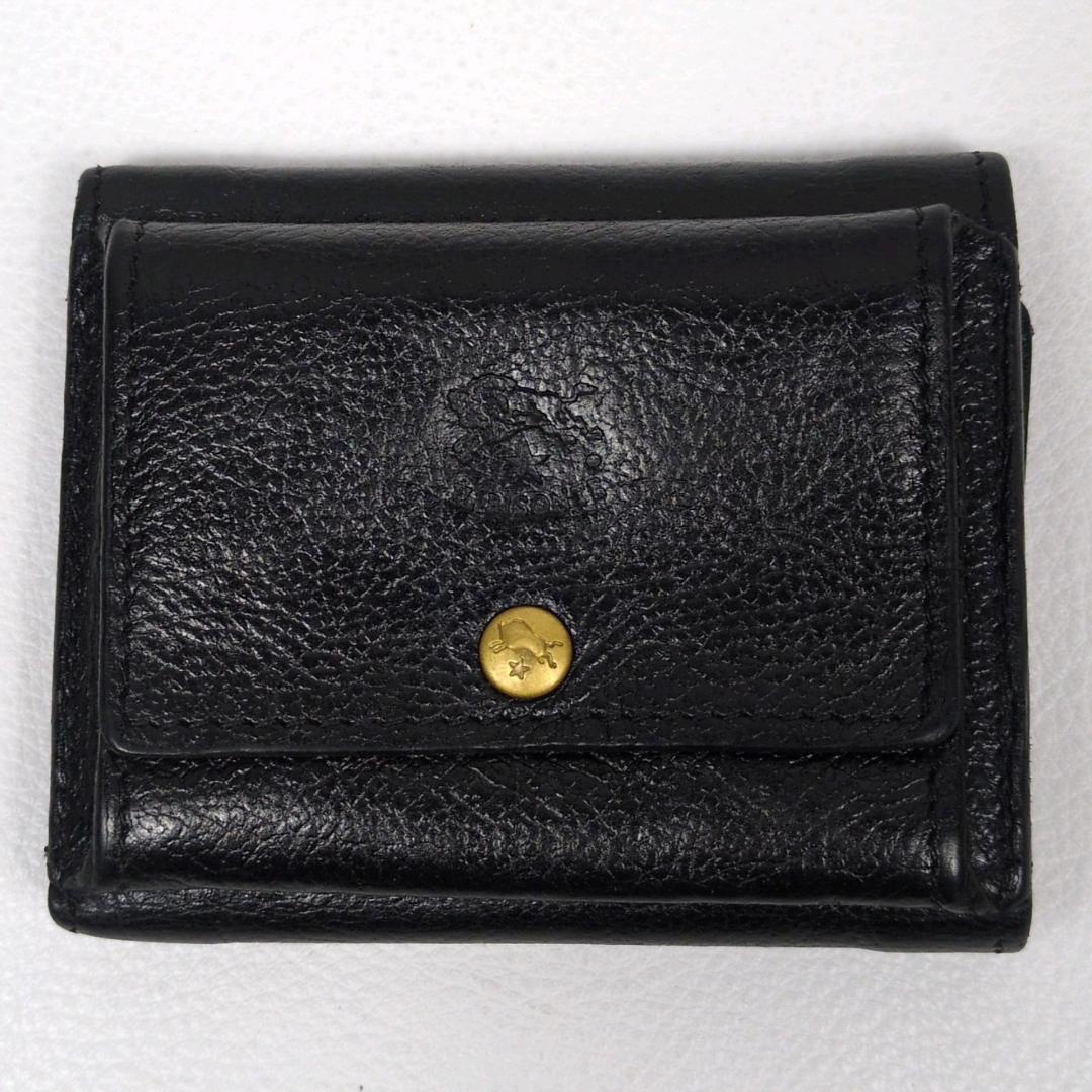 イルビゾンテ トリフォルド 三つ折り 財布 コンパクト ブラック シボ