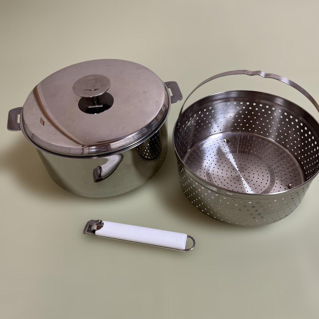 CRISTEL 両手鍋深型　24㎝　クッキングバスケット　ハンドル付