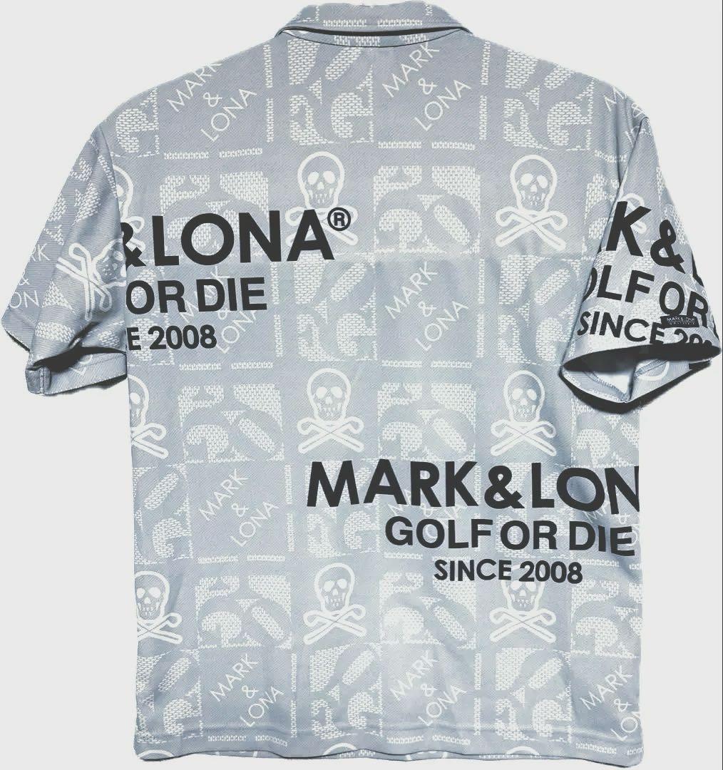 極美品！ 国内正規品！MARK&LONA ゴルフシャツ L〜XL スカル　総柄