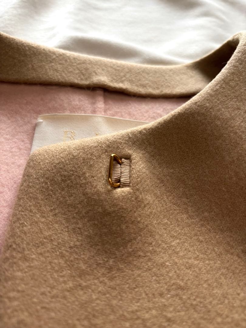 美品☆ボールジィ　トゥモローランド　カシミヤ混　ノーカラーコート ロングコート