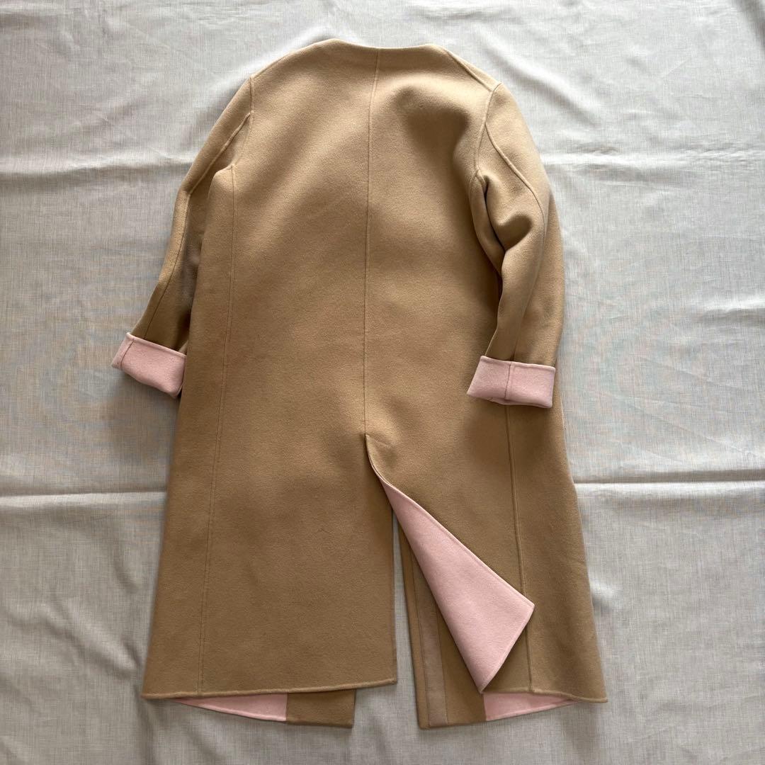 美品☆ボールジィ　トゥモローランド　カシミヤ混　ノーカラーコート ロングコート