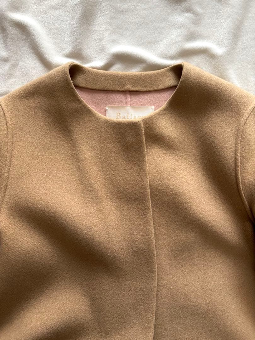 美品☆ボールジィ　トゥモローランド　カシミヤ混　ノーカラーコート ロングコート