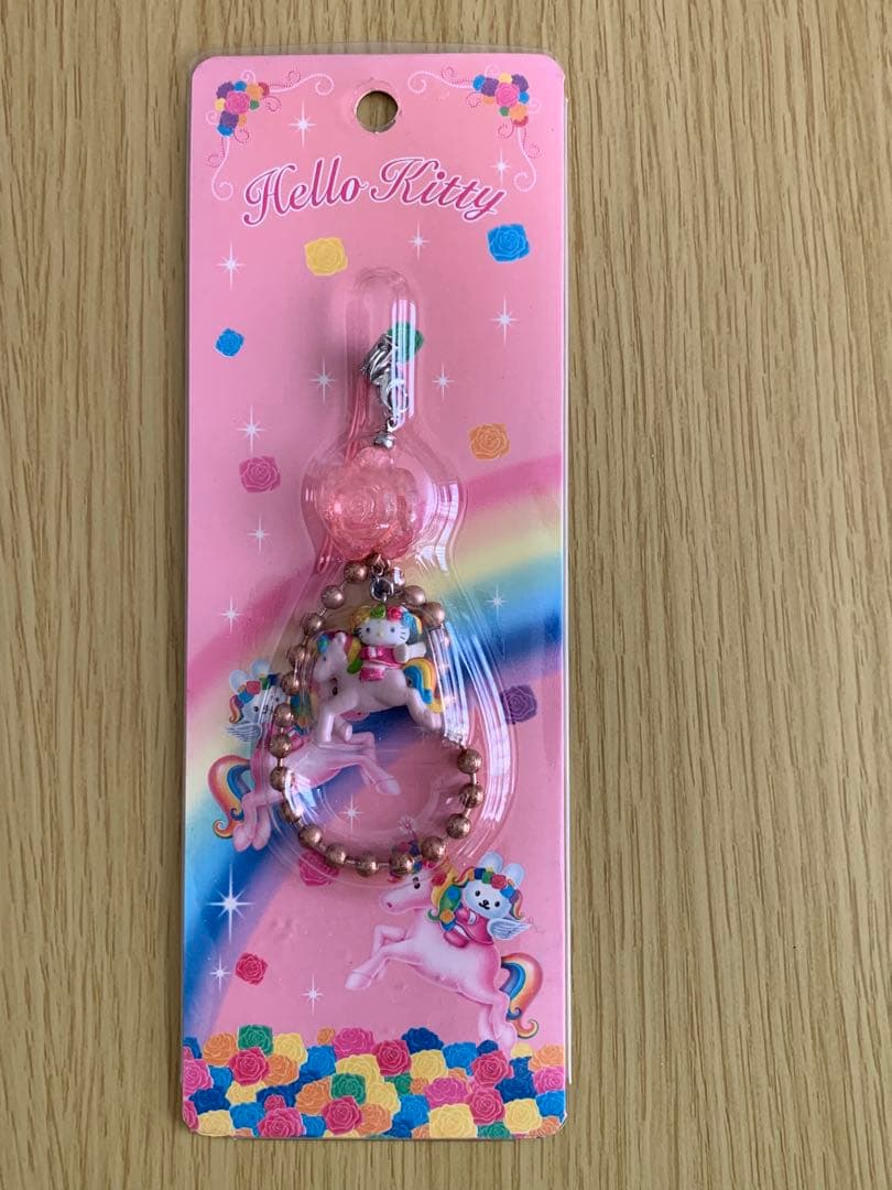 サンリオハローキティ・ウィングピースストラップ・女神・ユニコーン・レインボー
