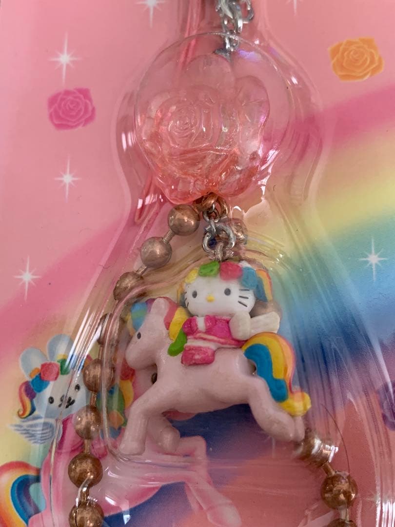 サンリオハローキティ・ウィングピースストラップ・女神・ユニコーン・レインボー