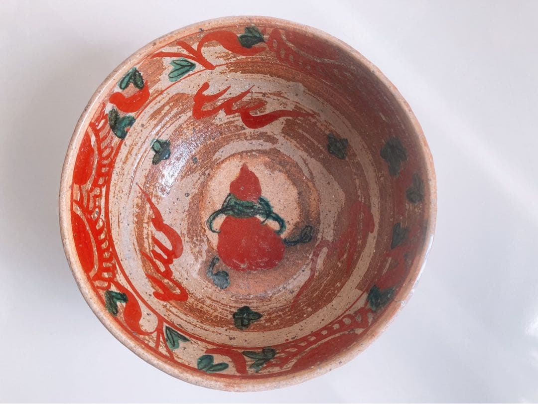 犬山焼　赤絵　鉢