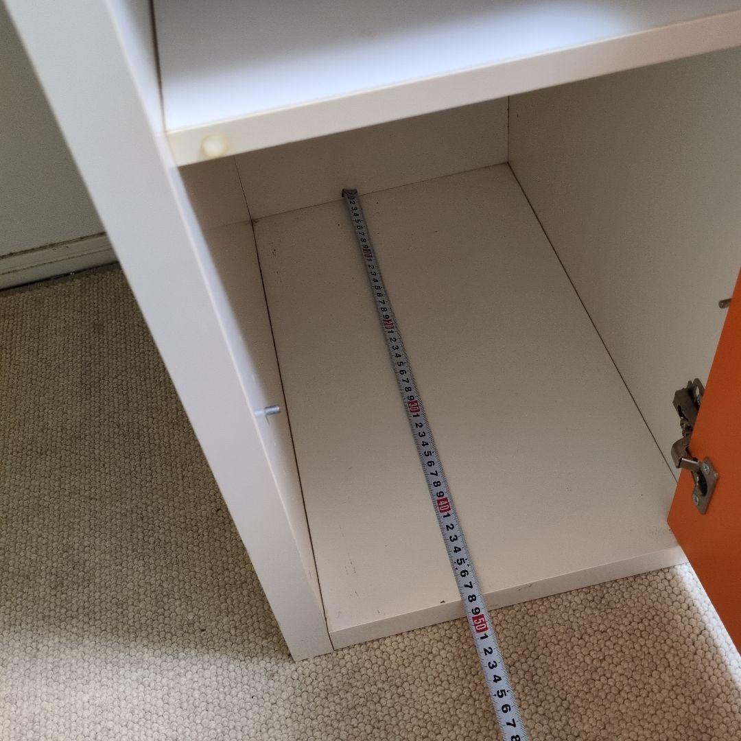 【IKEA】MICKE ミッケ デスク ホワイト×オレンジ 完成品