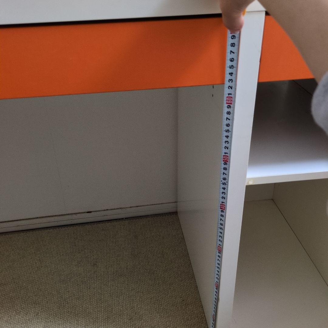 【IKEA】MICKE ミッケ デスク ホワイト×オレンジ 完成品