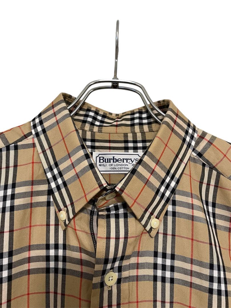 BURBERRYS 長袖 シャツ ノバチェック ホース ロゴ 刺繍 総柄 L