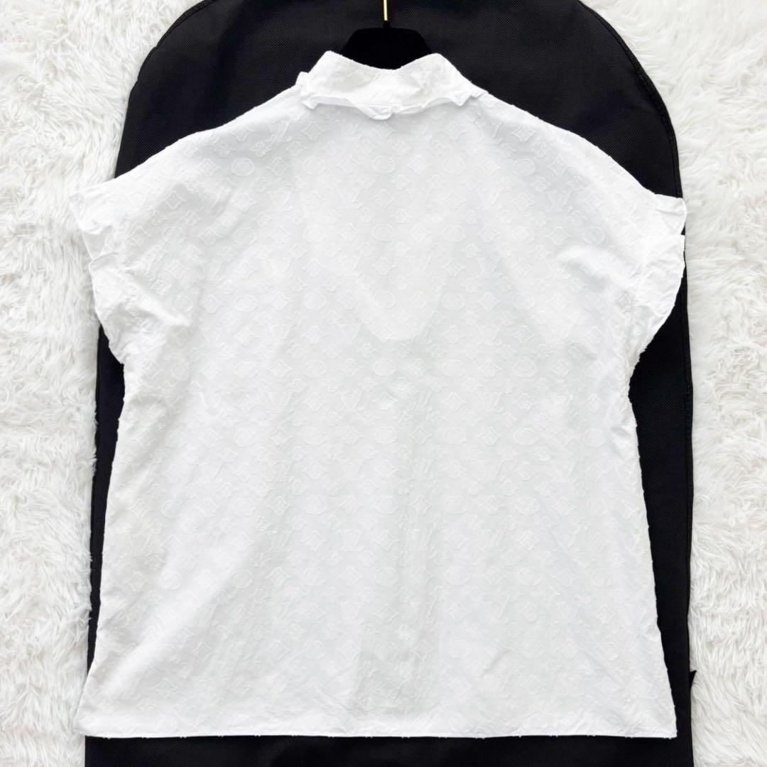 LOUIS VUITTON 19AW モノグラム フリルブラウス ゴールド 40