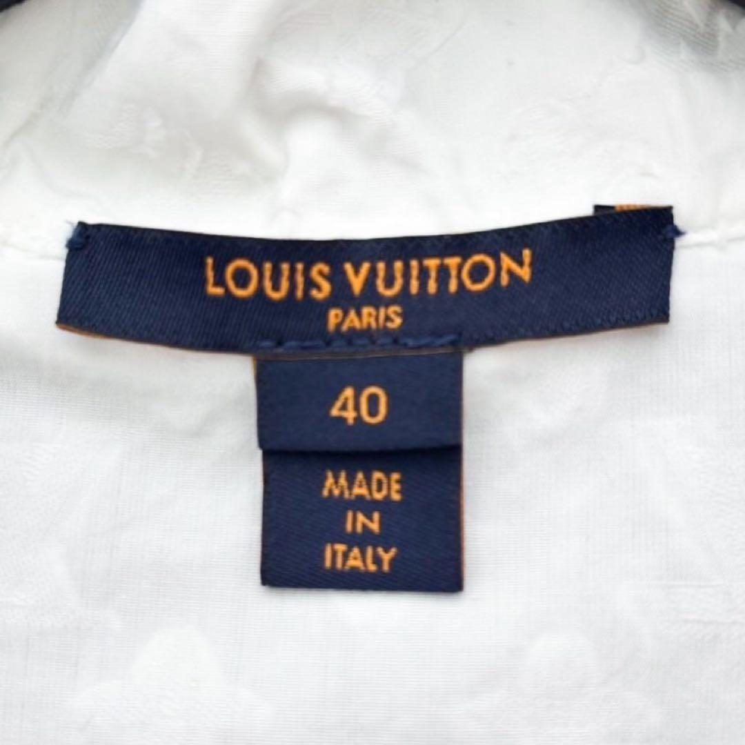 LOUIS VUITTON 19AW モノグラム フリルブラウス ゴールド 40
