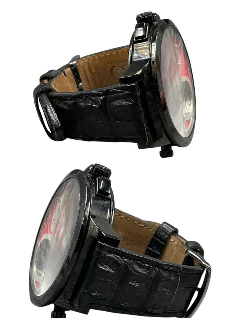 【新品電池】カーティス 腕時計 クォーツ ビッグタイムワールド クロコダイル