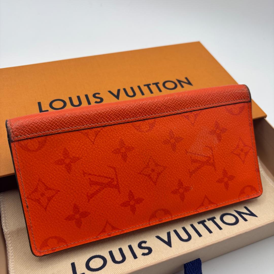 希少限定カラー ルイヴィトン タイガラマ ポルトフォイユ ブラザ NM オレンジ