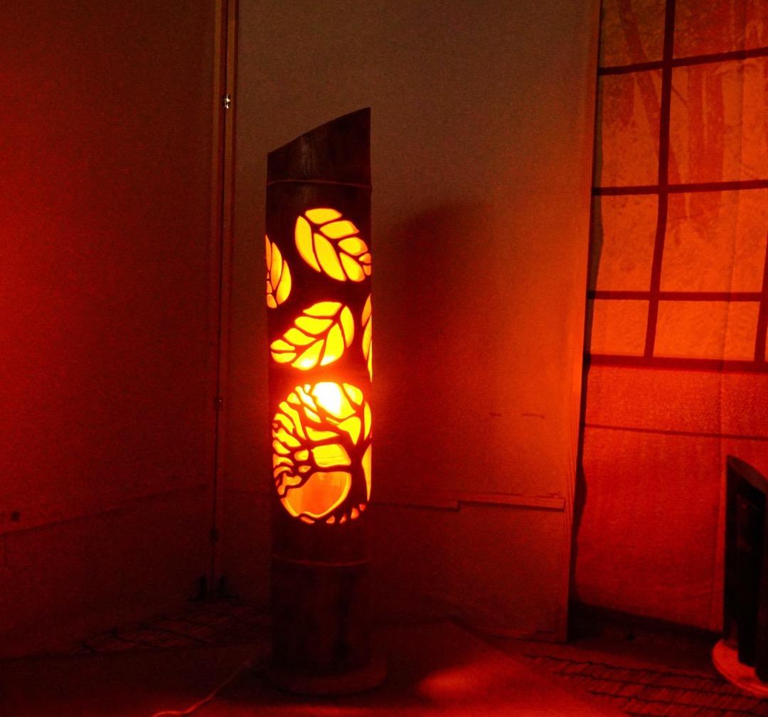 竹ランンプ　〜〜揺らぎの炎   リーフ〜〜