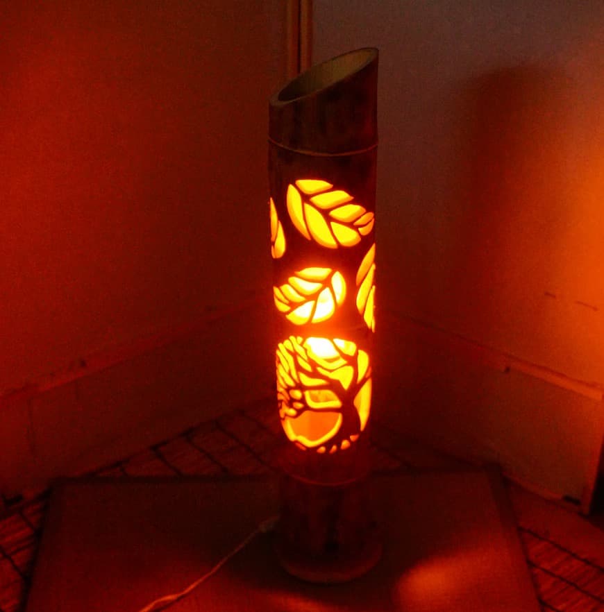 竹ランンプ　〜〜揺らぎの炎   リーフ〜〜