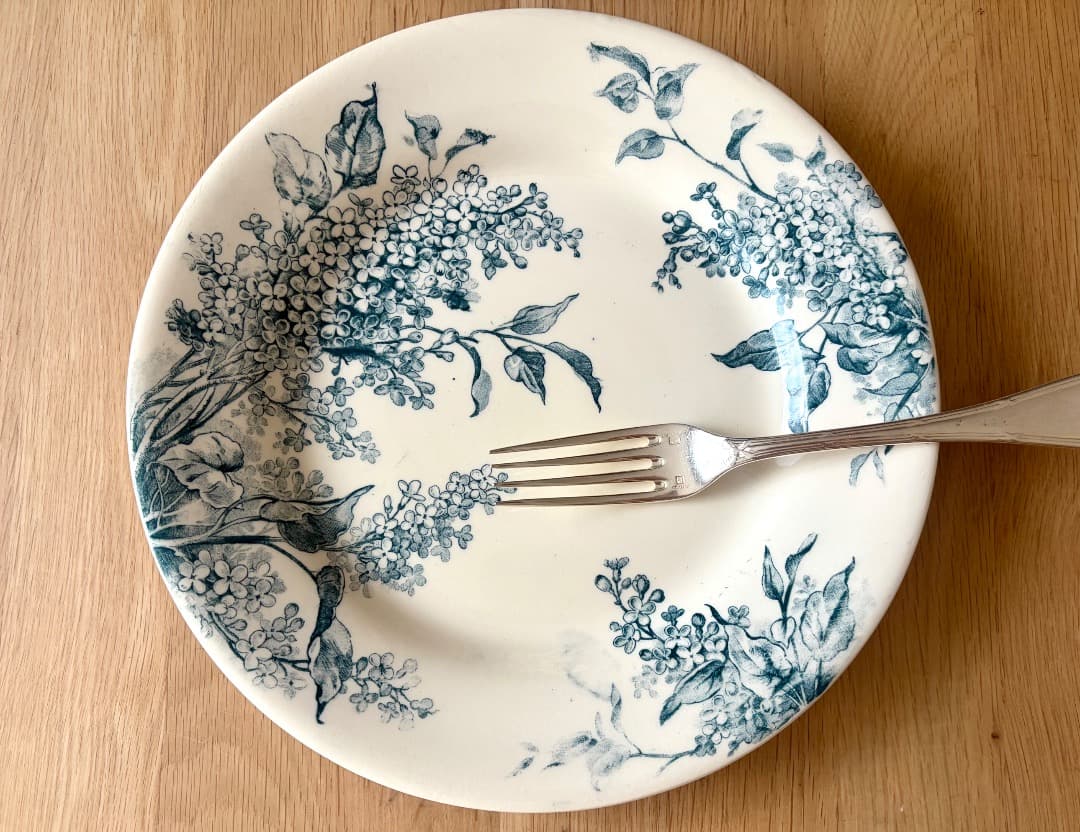 美品　フランスアンティーク　GIEN プレート　ライラック　LILAS　平皿　B