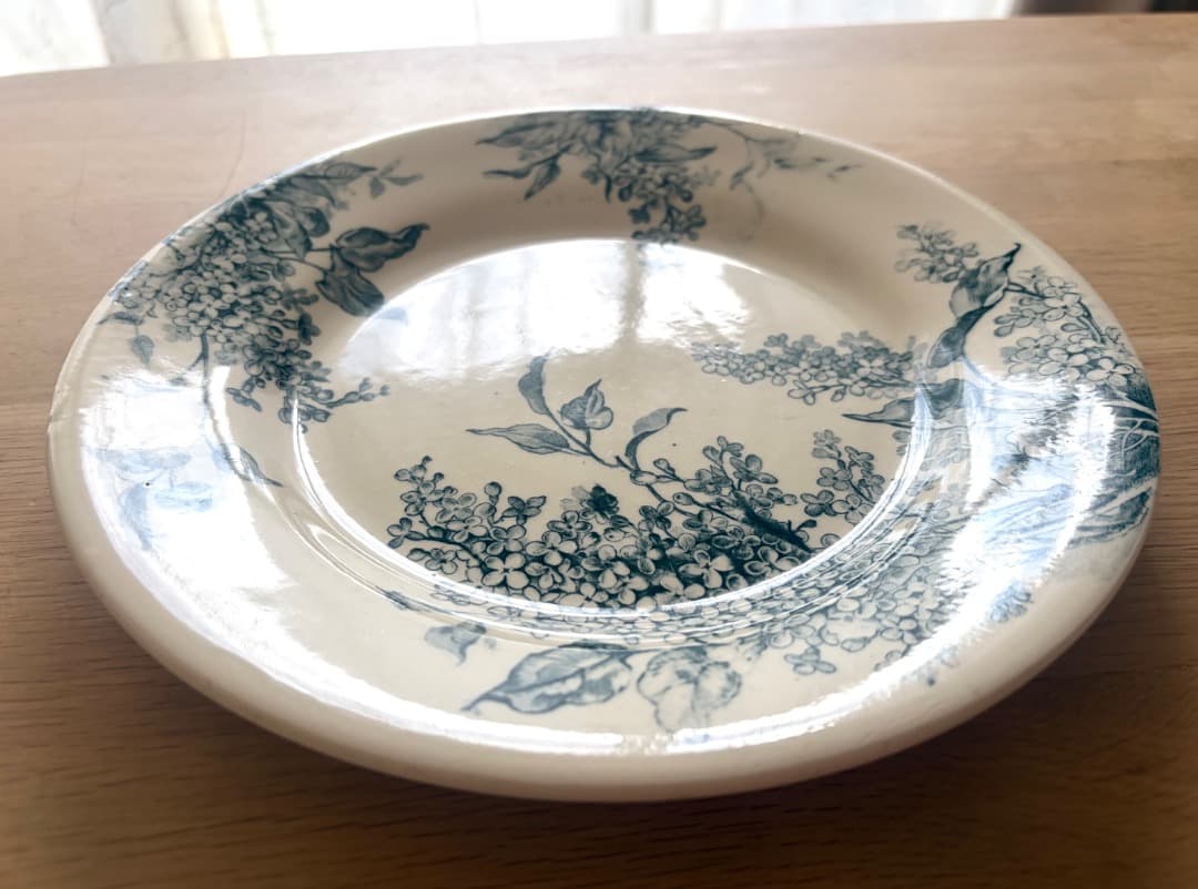 美品　フランスアンティーク　GIEN プレート　ライラック　LILAS　平皿　B