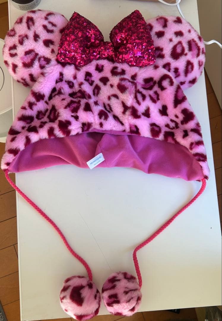 ミニー ファンキャップ ピンク ヒョウ柄