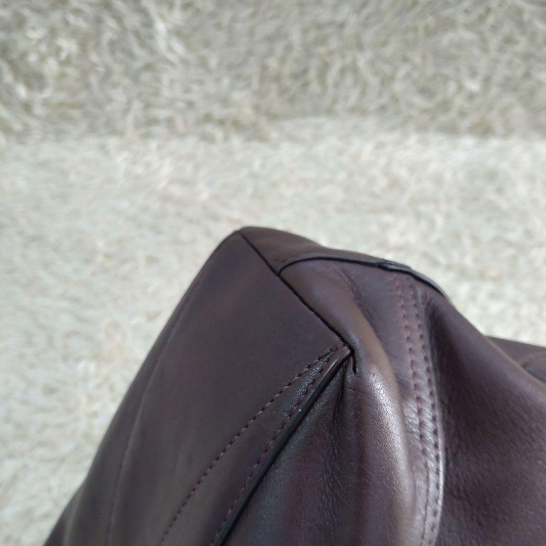 COACH　2wayレザーダークブラウンメッセンジャーバック　37954