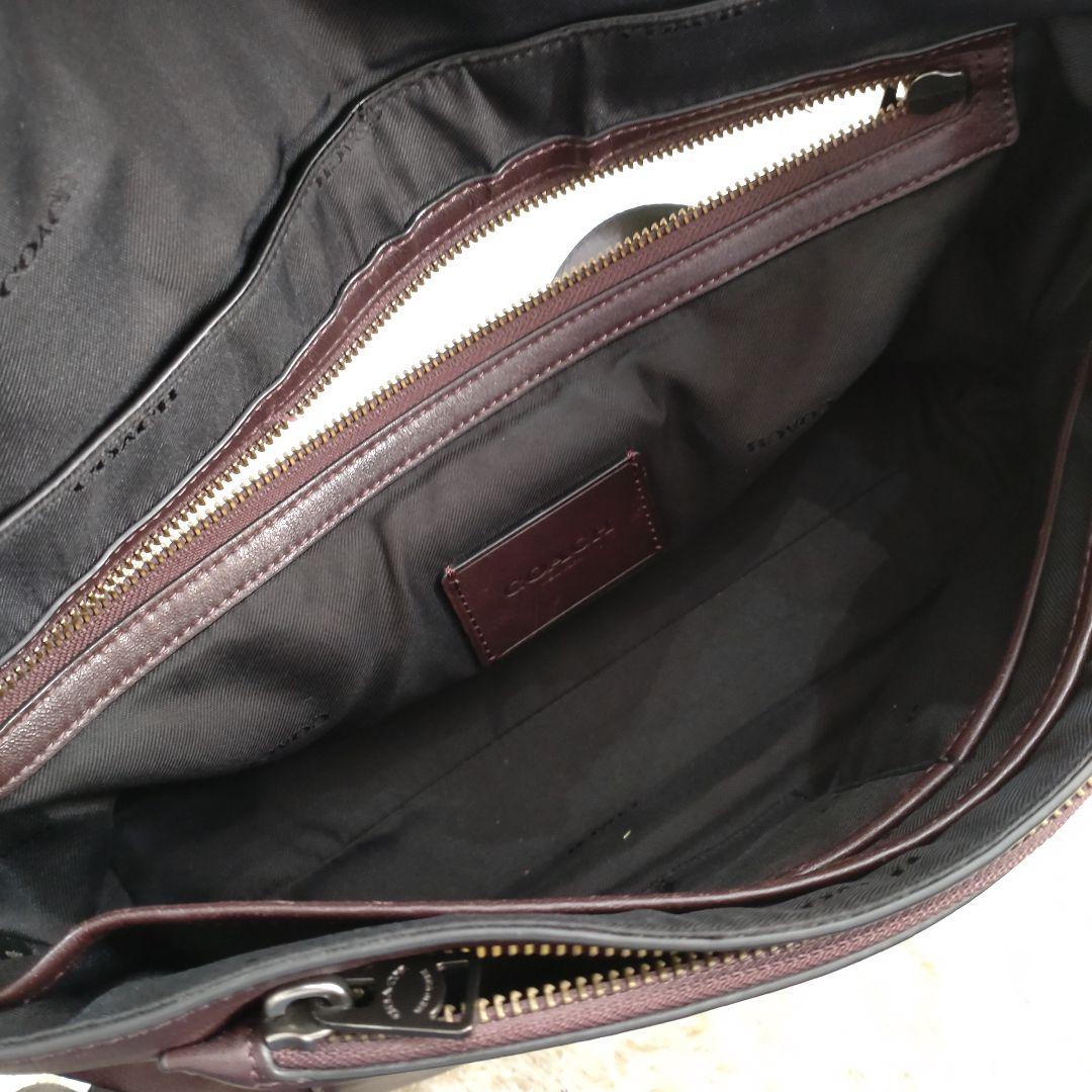 COACH　2wayレザーダークブラウンメッセンジャーバック　37954