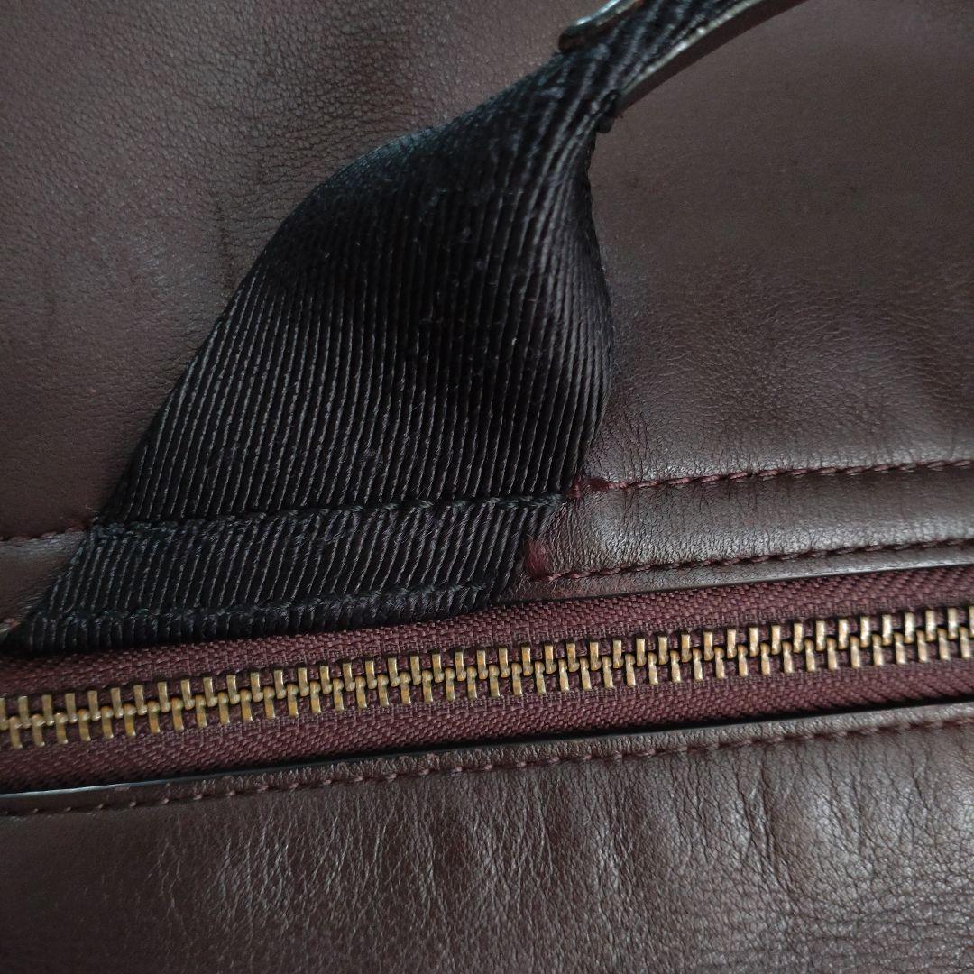 COACH　2wayレザーダークブラウンメッセンジャーバック　37954