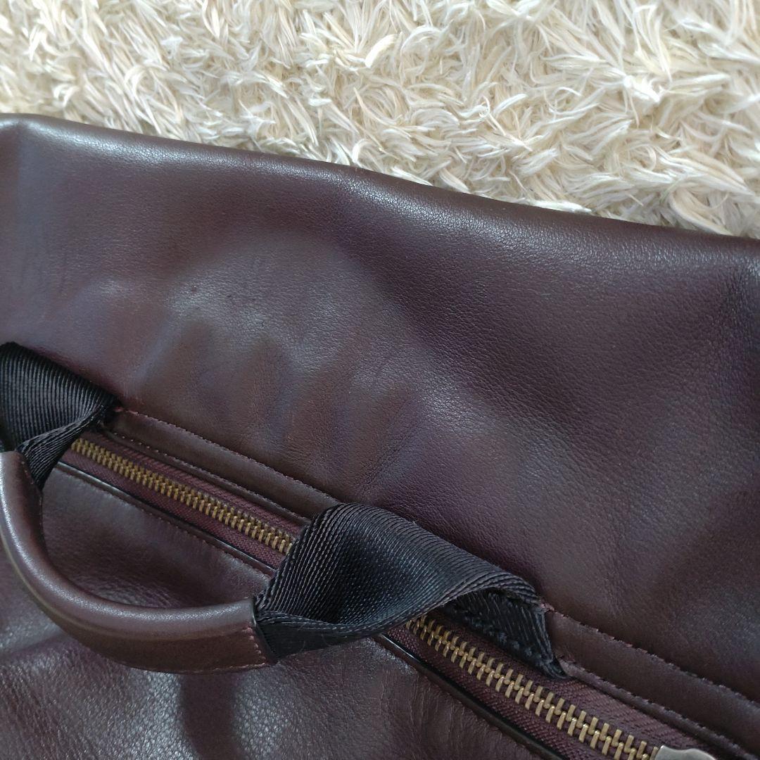 COACH　2wayレザーダークブラウンメッセンジャーバック　37954