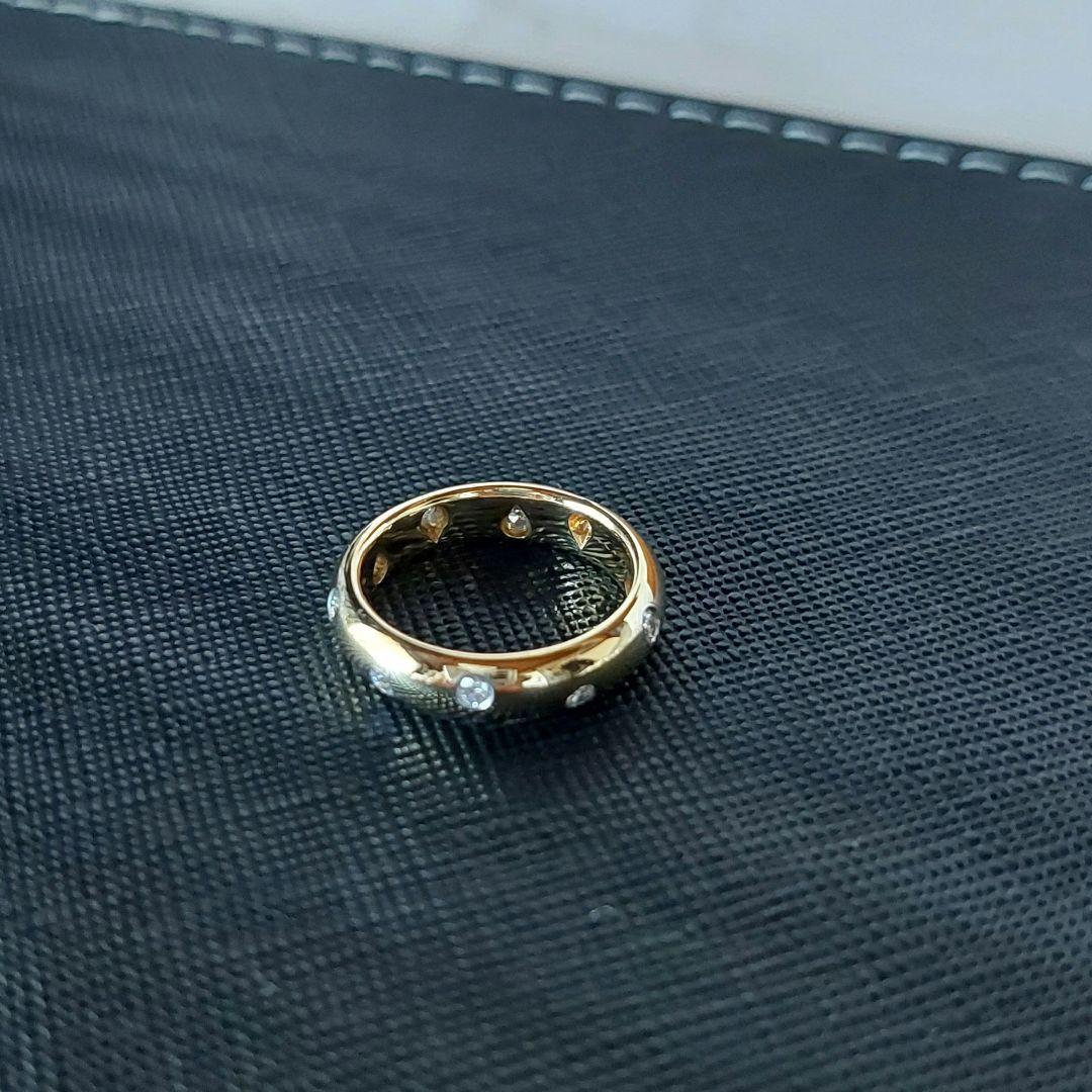 美品　 ティファニー　リング　 8号　 K18YG　Pt950　ダイヤモンド