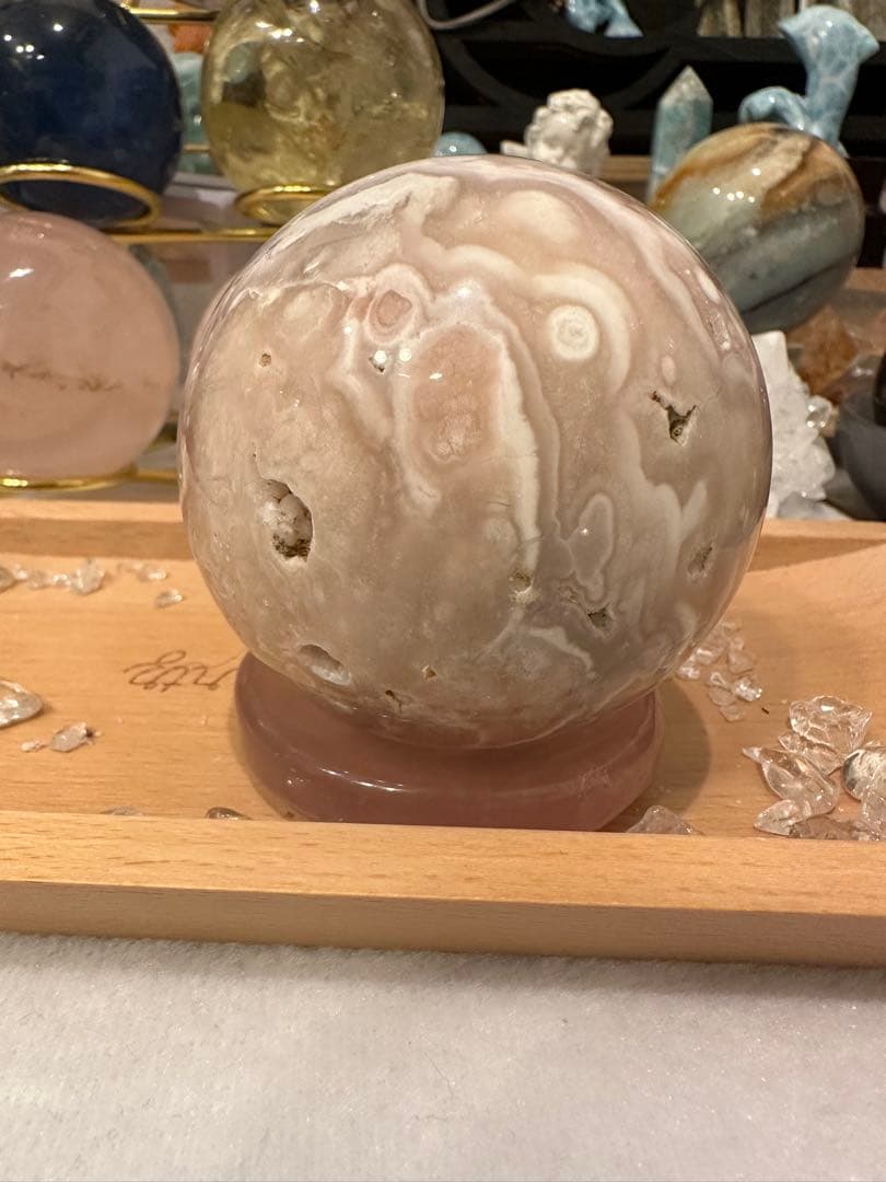 桜瑪瑙ピンクアメジストスフィアB 67.1mm