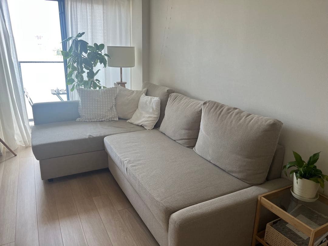 IKEA フリーヘーテン　L字型ファブリックソファ