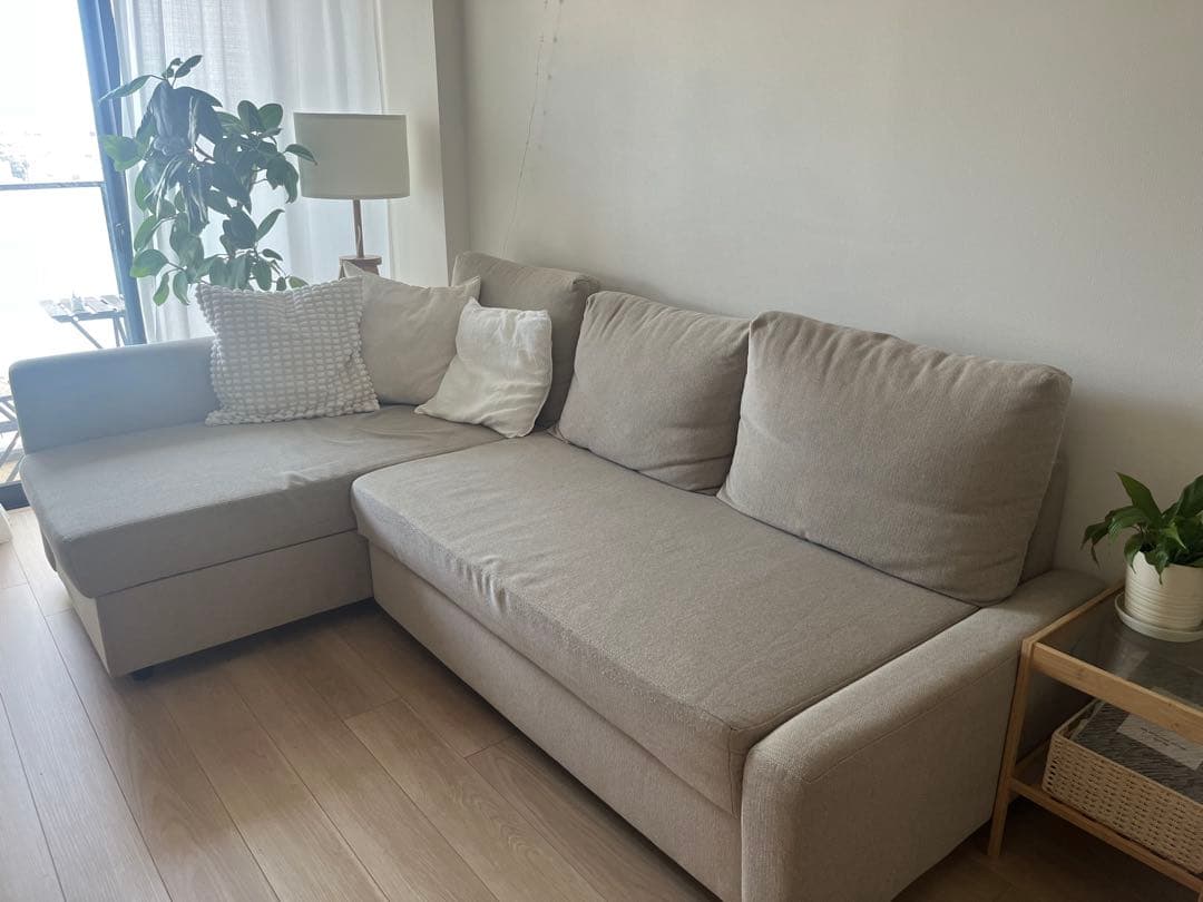 IKEA フリーヘーテン　L字型ファブリックソファ